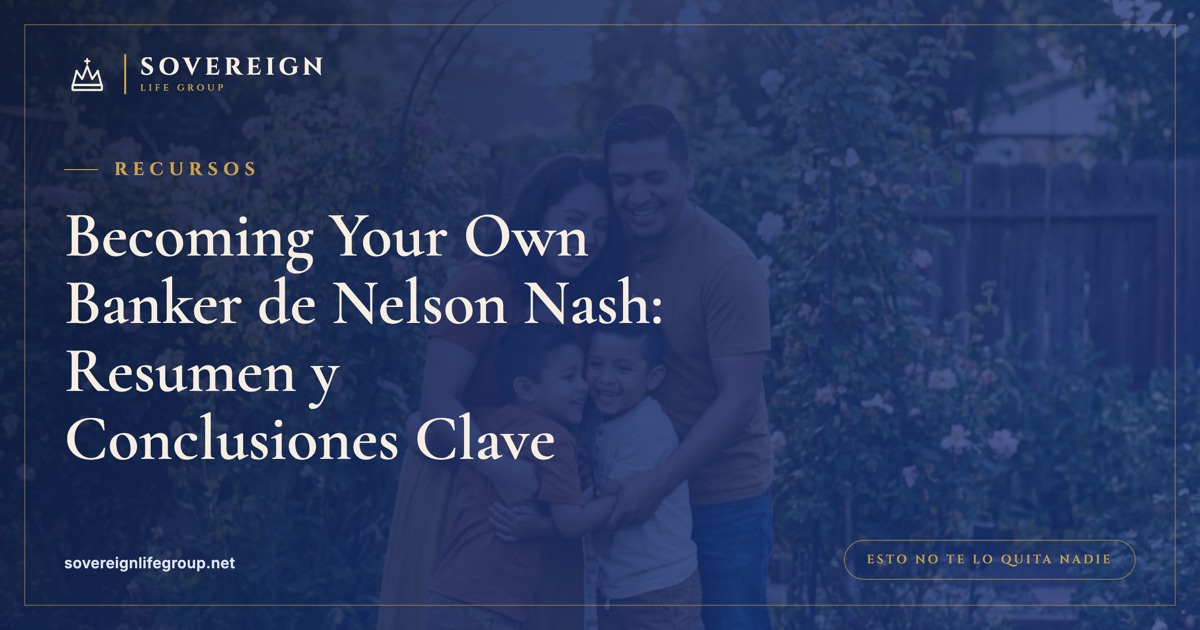 Ejemplar abierto de Becoming Your Own Banker de Nelson Nash sobre un escritorio, ilustrando un resumen de becoming your own banker y sus conclusiones clave