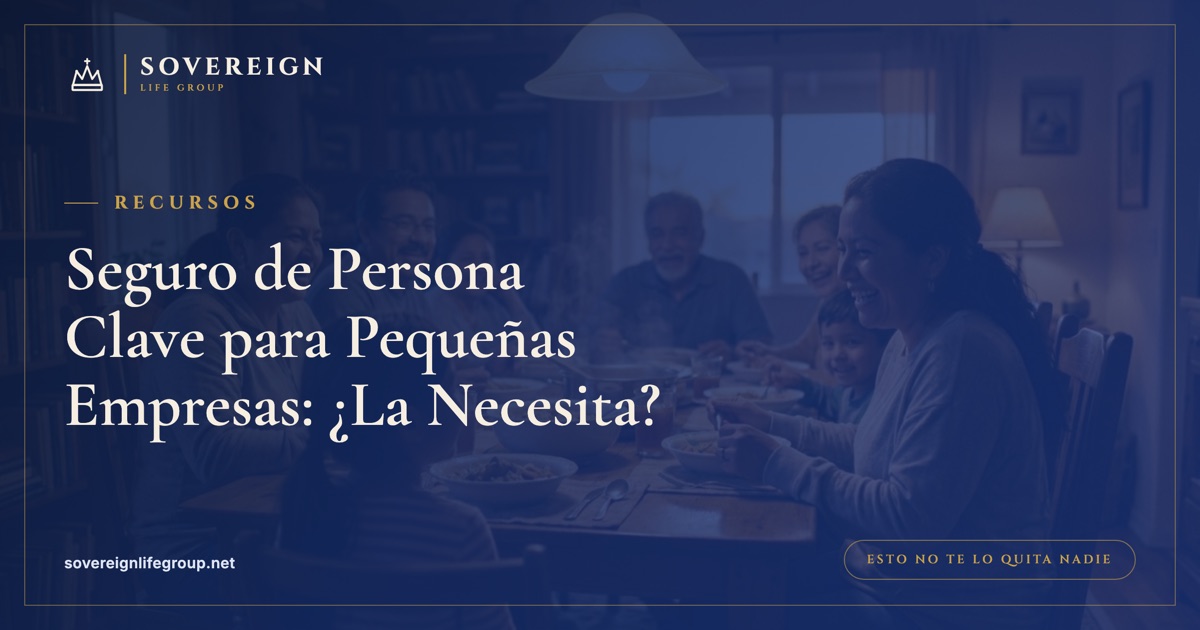 Dueño de una pequeña empresa revisando opciones de seguro de persona clave en su escritorio para proteger la compañía si pierde a una persona clave