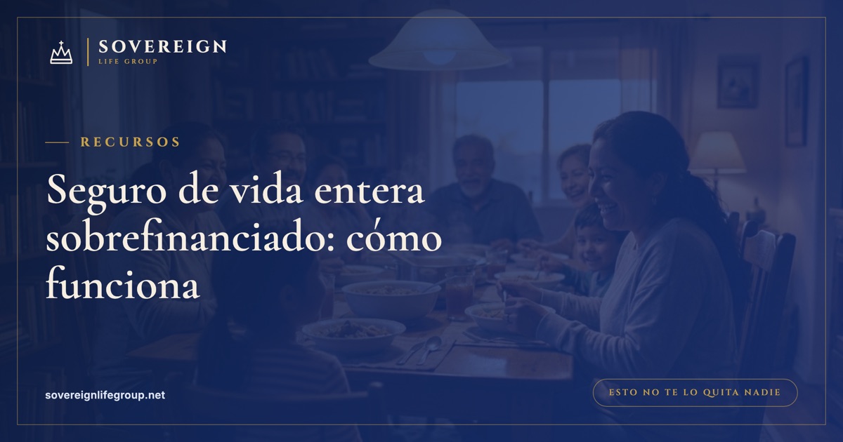 Una pareja revisa una ilustración de un seguro de vida entera sobrefinanciado, que muestra cómo el alto valor en efectivo crece con el tiempo