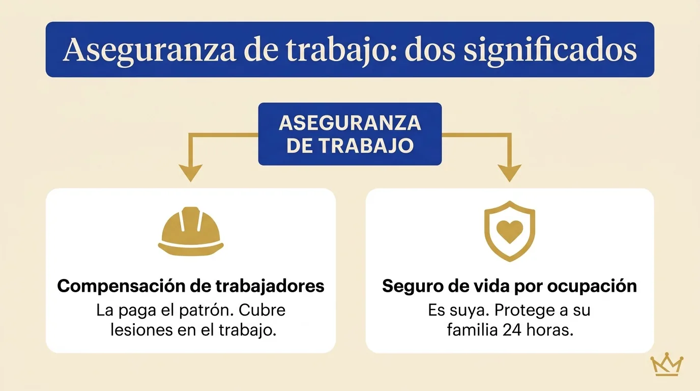 diagrama que explica los dos significados de la aseguranza de trabajo