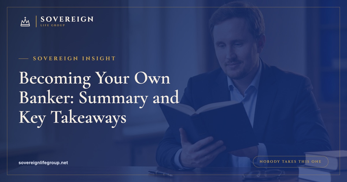 Open copy of Becoming Your Own Banker by Nelson Nash on a desk, illustrating a becoming your own banker summary and its key takeaways