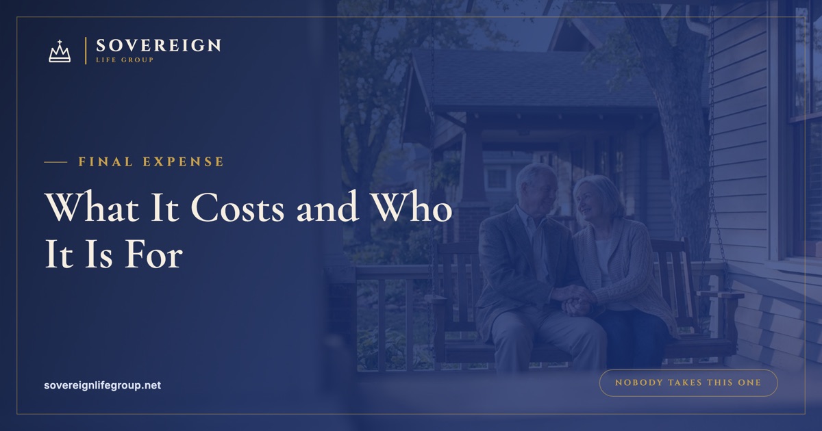 An older couple reviewing final expense insurance options at their kitchen table