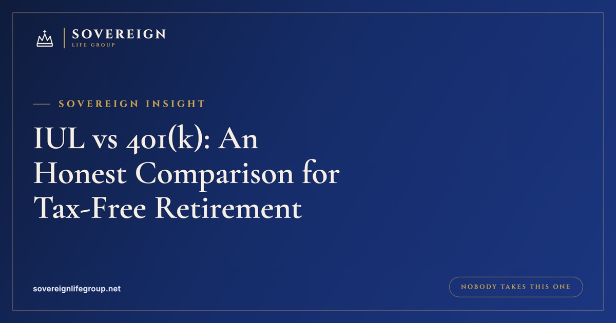 IUL vs 401k comparison notebook with retirement savings planning on a kitchen table