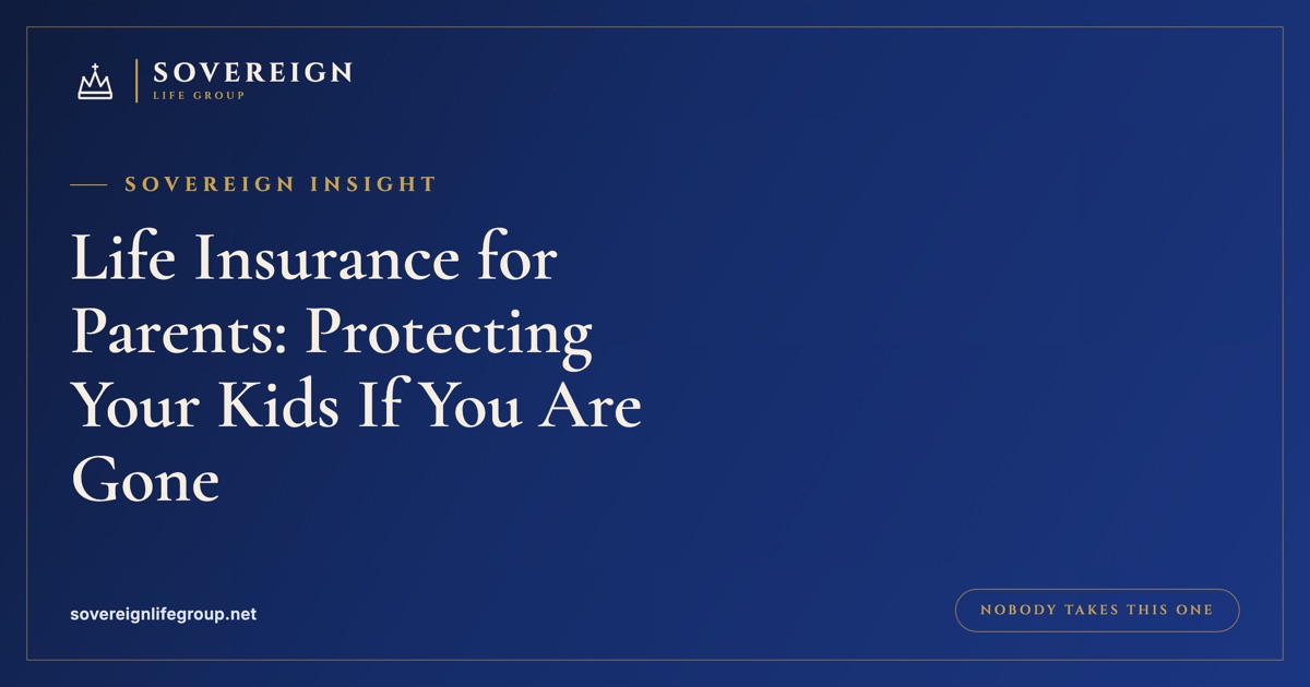 Life insurance for parents: a mother and father holding their two young children in the backyard