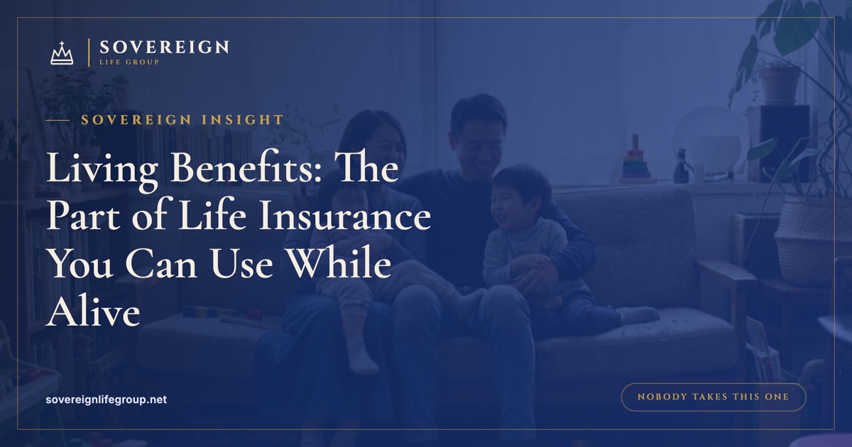 A couple reviewing living benefits life insurance options with their advisor at the kitchen table
