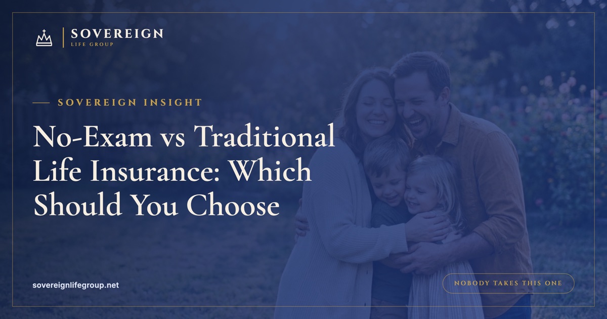 A young family at home reviewing paperwork, illustrating a no exam vs traditional life insurance decision