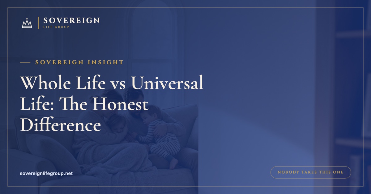 A family at home reviewing paperwork while weighing whole life vs universal life insurance options