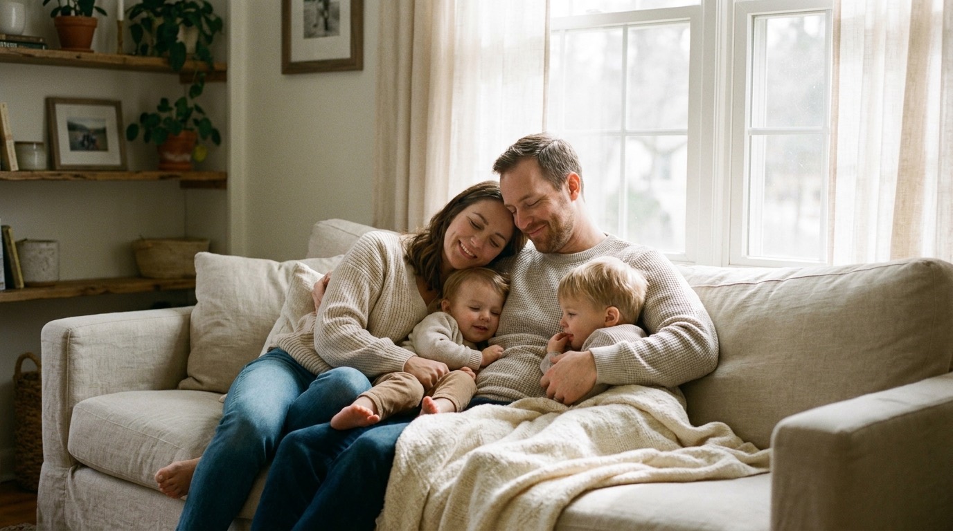 Una familia en casa